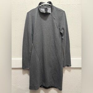 NAU Grey Asymmetrical Zipper Mock Neck Sweatshirt Dress Size Small